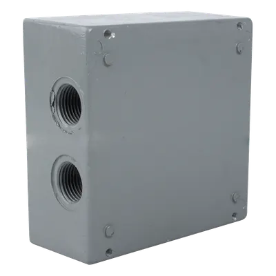 Caja condulet cuadrada RAWELT RC-0493 de 4 bocas para conduit de 3/4”