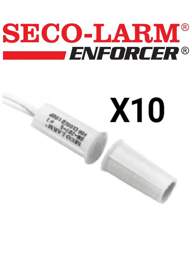 Contacto magnético de embutir SECO-LARM 10PKWSM207, paquete de 10