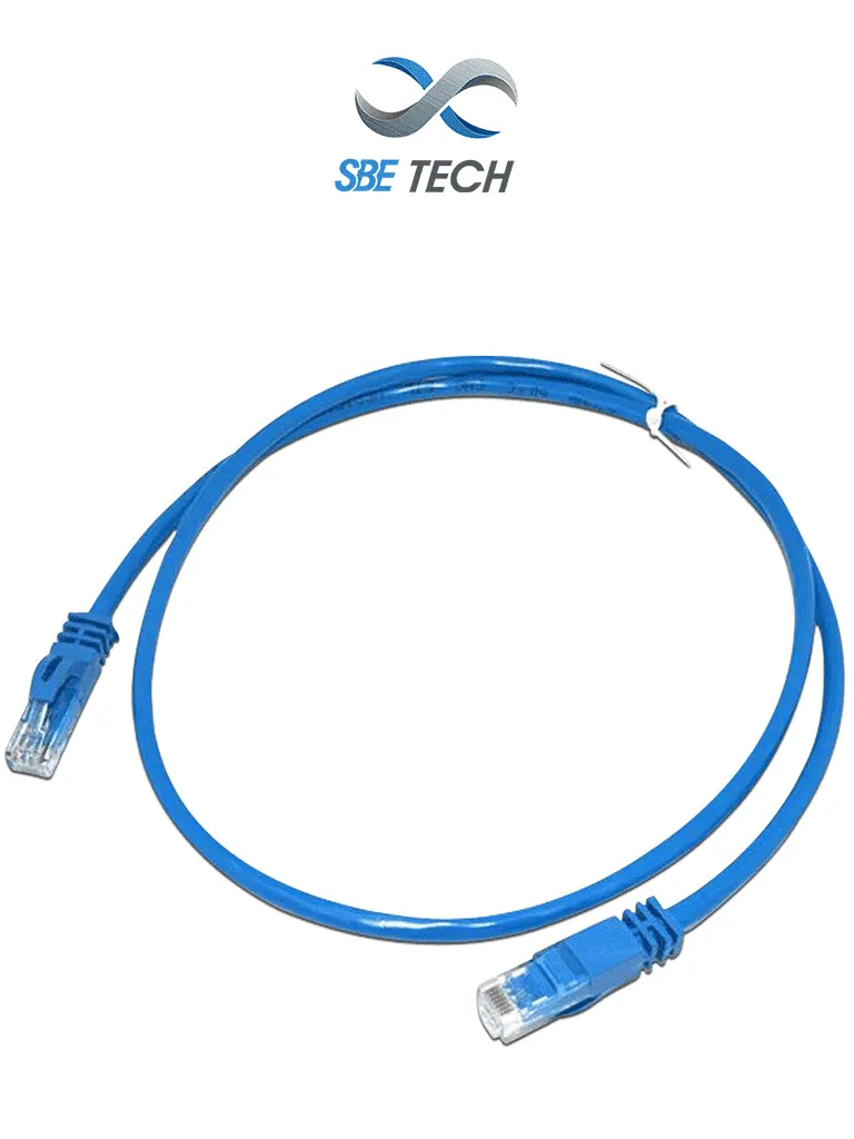 SBE TECH SBE-PCC6U3.0M-BL - Patch cord Cat 6, color azul, de 3 metros con bota inyectada y moldeada