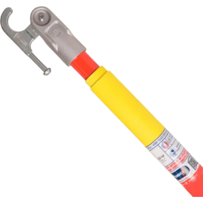Pertiga Telescópica Aislante / 3 m (9.8 ft) / Tubo Triangular / Bloqueo Positivo / Gancho de Acero Inoxidable / Visibilidad Fluorescente