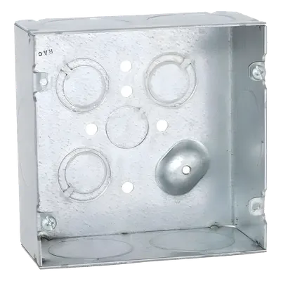 Caja eléctrica cuadrada RACO HUB-259 de 42 in³ y acero galvanizado
