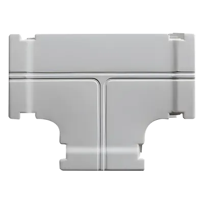Derivación tipo T / Canaleta DX10000.00 / ABS V0 / -20°C a +80°C / 0.035 kg/m / Gris y Blanco