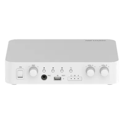 Amplificador de audio Hikvision DS-QAE1A80G1-VBST para dos zonas