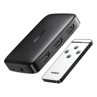 Conmutador HDMI UGREEN 80125 de 3 entradas a 1 salida con control remoto