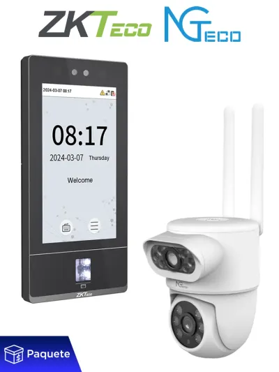 Control de acceso ZKTeco SenseFace 7A con cámara Wi-Fi PTZ de 4 MP