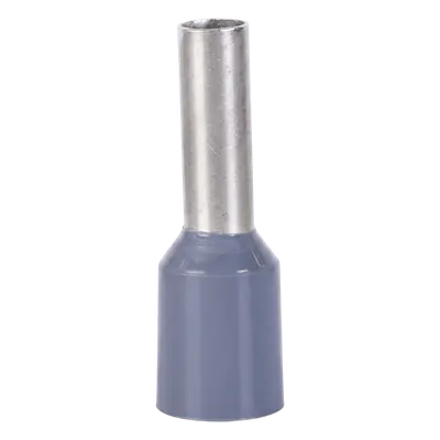 Conector Ferrule / 20 AWG / 0.75 mm² / Latón Estañado / PVC Gris / 8 mm / 14.6 mm / 25 Piezas