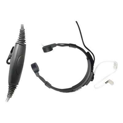 Micrófono de garganta / Cancelación de ruido / Tubo acústico PU grado médico / Cable Kevlar reforzado / Compatible HYT TC-700, TC-610, TC-620, TC-510, TC-585, TC-550S, TC-518, TC-580, TC-446S, TC-508, PMR446