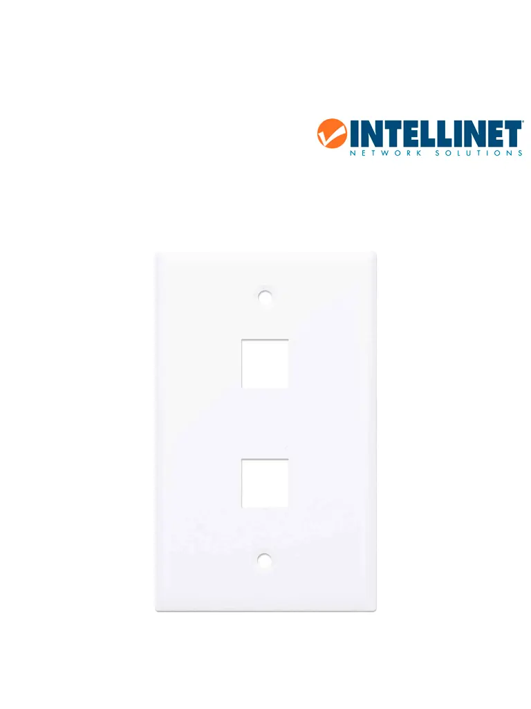 Placa de pared INTELLINET 163293 blanca para 2 conectores Keystone