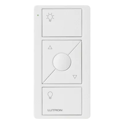 Control Pico / 3 botones + subir-bajar / RF 431-437 MHz / Alcance 9 m paredes, 18 m línea vista / Batería CR2032 / Caseta, GRAFIK Eye QS