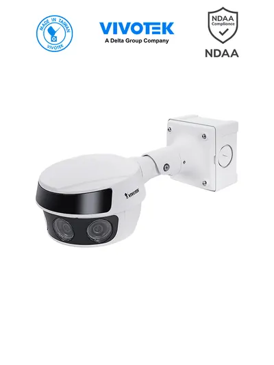 VIVOTEK MS9321-EHV-v2 - Cámara IP panorámica exterior 20 MP, 4 lentes fijos 3.8mm,  Smart IR 30mts, WDR PRO, Audio, Smart VCA, Deep Search, Proteccion IP66, NDAA, ONVIF