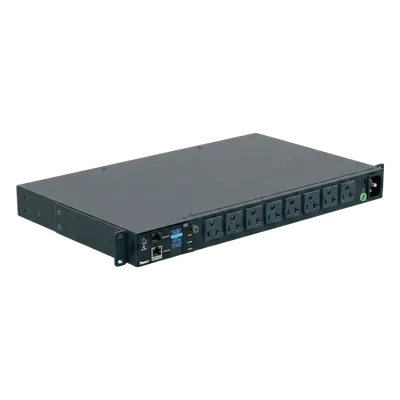 PDU Monitoreable / 8 Salidas 5-20R / Entrada NEMA 5-15P / Horizontal 1U / 19 in / 120 Vca / 20 Amp