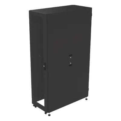 Gabinete de Piso para Telecomunicaciones / 45 UR / 1200 mm (3.94 ft) Profundidad / Carga 1300 kg / Puerta con Cristal Templado / 4 Postes Ajustables