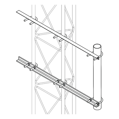 Brazo Lateral para Torre / Acero ASTM A-36 / Galvanizado en Caliente / Tubo Ø 2' Cal. 18 / Altura 50 cm (19.7 in) / Separación 20 cm (7.9 in) / Compatible STZ30G