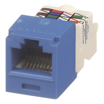 Conector Jack RJ45 Estilo TP, Mini-Com, Categoría 6, de 8 posiciones y 8 cables, Color Azul
