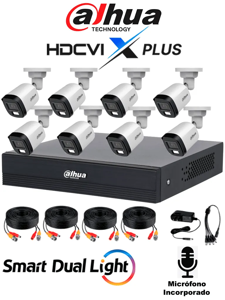 Kit de videovigilancia Dahua DH-KIT/XVR1B08-I/T con 8 cámaras Full HD