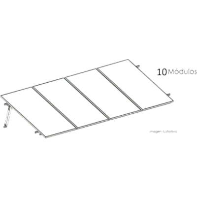Estructura fotovoltaica BASEL KITBASEL1X10 para 3 módulos en losa plana