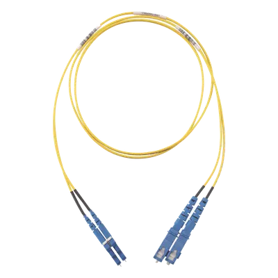 Jumper de Fibra Óptica / Monomodo OS2 9/125 / LC-SC Duplex / OFNR Riser / LSZH / 5 m (16.40 pies) / Amarillo
