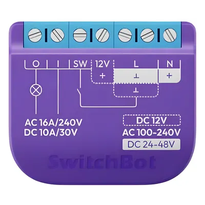 Relevador inteligente SwitchBot Relay Switch WiFi y BLE de 16 A