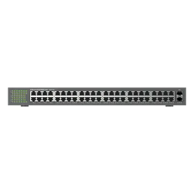 Switch No Administrable / 48 Puertos Gigabit / 100 Gbps / 2 SFP / Montaje Rack / 9KB Jumbo Frame