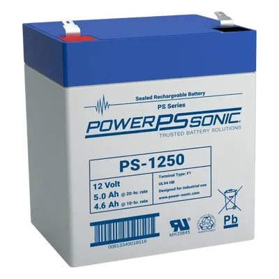 Batería de respaldo Power Sonic PS-1250-F2 AGM/VRLA de 12V y 5Ah