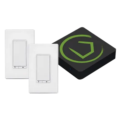 Kit Controlador Inteligente / Z-Wave, Zigbee, Shelly, Lutron / 2 Atenuadores On/Off / Cobertura 8-9 m (26-30 ft)