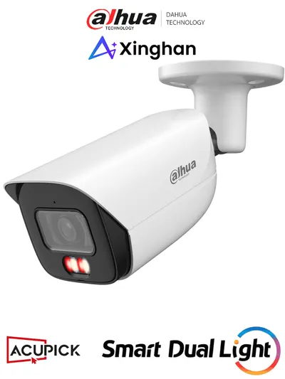 Cámara IP bullet Dahua DH-IPC-HFW3849E-AS-IL de 8 MP con iluminador dual