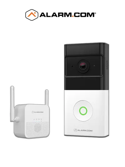 ALARM.COM VIDEO PORTERO CON TIMBRE - Timbre Inteligente  con vídeo Portero Inalámbrico de alarm.com /Wi-Fi / IP66 /1080P / 160° apertura horizontal. Batería incluida.