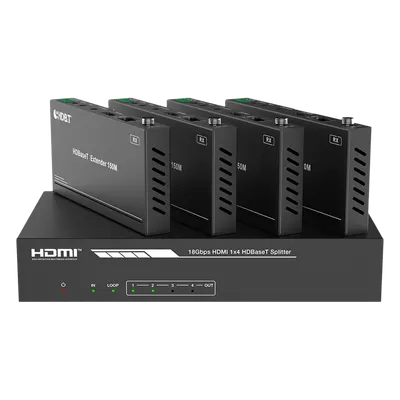 Splitter HDMI 1x4 EPCOM PROAUDIO EPP-SPB14H150 con HDBaseT