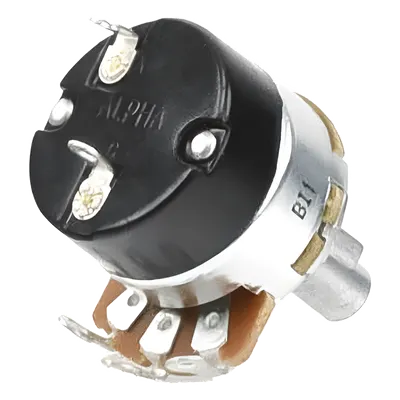 Potenciómetro Rotatorio con Switch / 5 kΩ / 500V AC / 15,000 Ciclos / Eje Plástico 6.5 mm / Montaje 3/8" 32UNEF