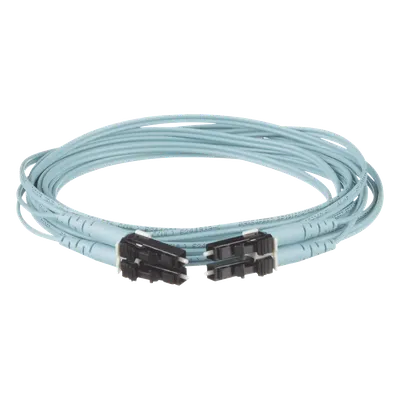 Jumper de Fibra Óptica / Multimodo OM3 50/125 / LC-LC Dúplex / OFNR Riser / 25 m (82.02 pies) / Color Aqua