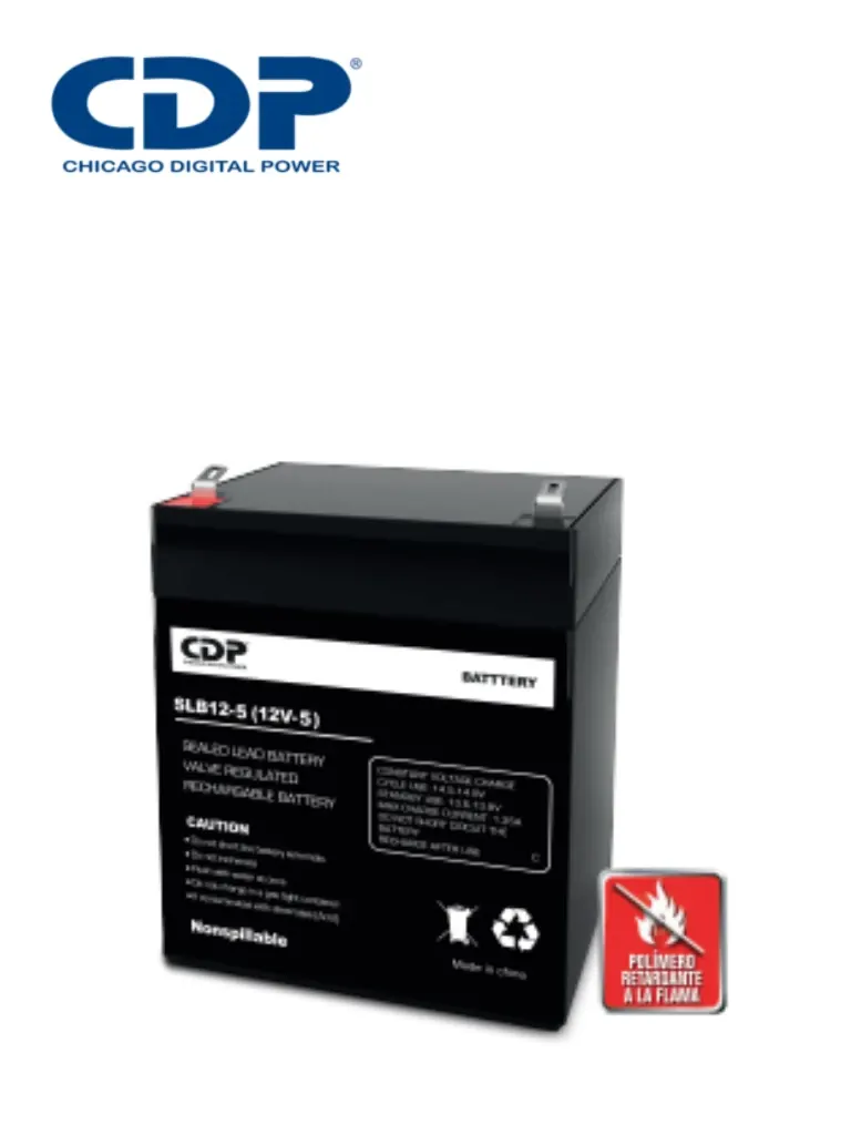 Batería de respaldo CDP SLB 12.5 AGM de 12 V y 5 Ah