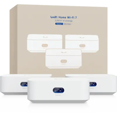 Sistema Wi-Fi 7 Mesh / 3 Unidades / Cobertura 487 m² (5,250 ft²) / Gateway Cloud con WAN 10GbE / 6 GHz hasta 5.7 Gbps / 300 Clientes