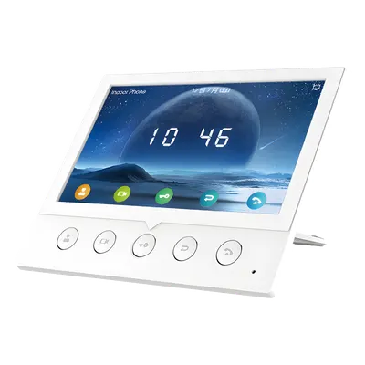 Monitor IP/SIP para Interior / Pantalla Capacitiva 7" / Wi-Fi 2.4 GHz / Audio HD Bidireccional / PoE / 8 Entradas de Alarma / RS485
