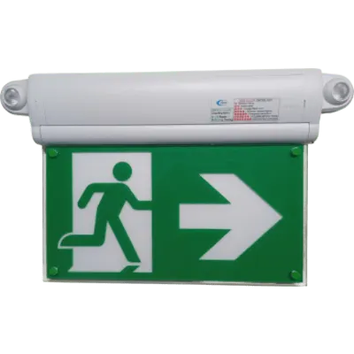 Letrero de Salida con Luz de Emergencia / Borde Iluminado LED / Pictograma Intercambiable 150 mm / Montaje Múltiple / Autonomía 2 Horas / 460 Lúmenes