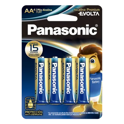 Batería alcalina AA Panasonic EVOLTA LR6EGL/4B de 1.5 V
