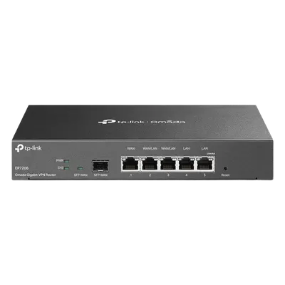 Router empresarial TP-Link ER7206 con puertos Gigabit y gestión Omada