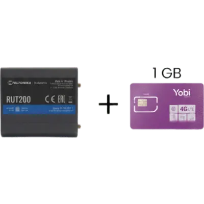 Router celular industrial Teltonika RUT200 con 4G LTE y SIM YOBI