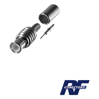 Conector MCX Macho / Anillo Plegable / RG-316/U / Grupo B1 / Bronce Niquelado / Contacto Oro / Aislante Teflón