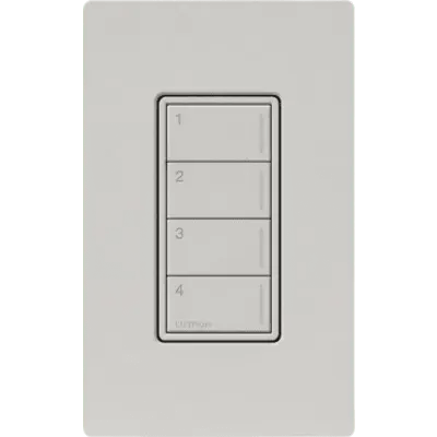 Botonera Sunnata / 4 botones programables / RF Clear Connect-Type X 2.4 GHz / 120-277 V~ / Acabado Pebble / RadioRA 3