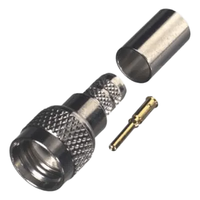 Conector Mini-UHF Macho / Anillo Plegable / Níquel-Oro-Delrin / Compatible PROFLEX / 0.33 ft Cable