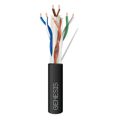 Carrete de Cable Cat6 / 305 m (1000 pies) / Calibre 24 AWG / Exterior UV / -20°C a 60°C / 400 MHz / RoHS