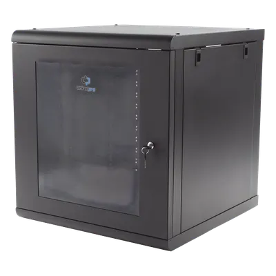Gabinete de Pared / 16U / 635 mm Profundidad / 25 in / Cristal Templado / 100 kg Carga / Calibre 18