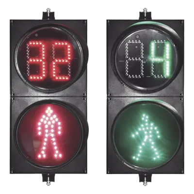 Semáforo Peatonal / Cuenta Regresiva / Diámetro 20 cm / LED Alta Potencia / 110V CA / IP Exterior / -40 °C a +80 °C