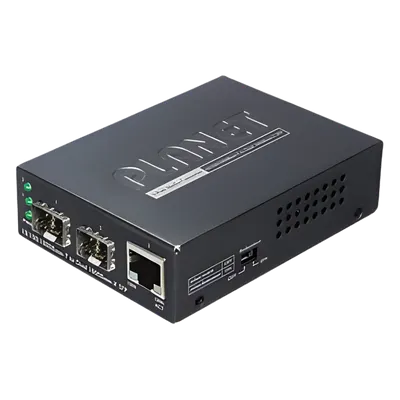 Convertidor de medios PLANET GT-1205A con doble ranura SFP