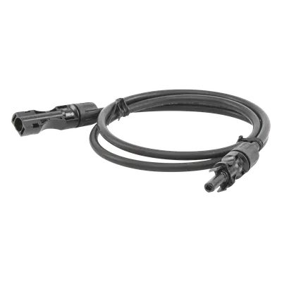 Cable Fotovoltaico / 1 m (3.28 ft) / 10 AWG / MC4 Macho-Hembra / Negro / Intemperie