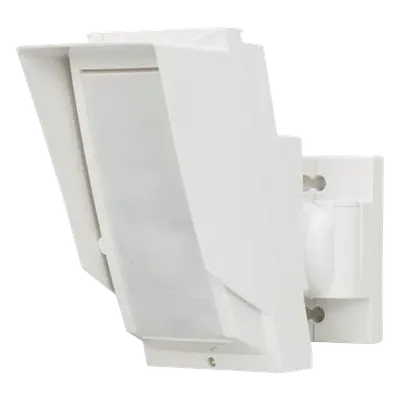 Detector PIR Exterior / Alcance 24 m (78.7 ft) / Inclinación Ajustable / Enmascaramiento de Zonas / Diferenciación Humana-Animal / Alimentación por Baterías