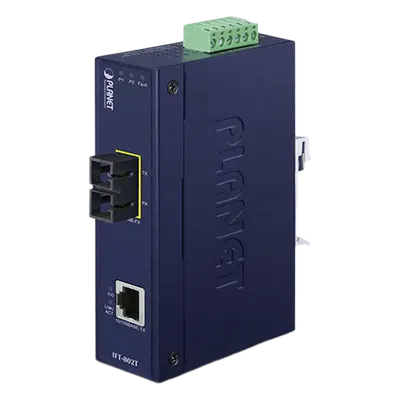 Convertidor de medios industrial PLANET IFT-802T para fibra multimodo