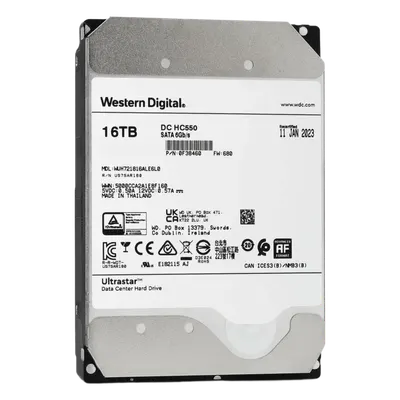 Disco Duro Enterprise 16 TB / Wester Digital (WD) / Serie Ultrastar / Recomendado para Data Center y NVRs de Alta Capacidad / Alto Performace (WUH721816ALE6L0)