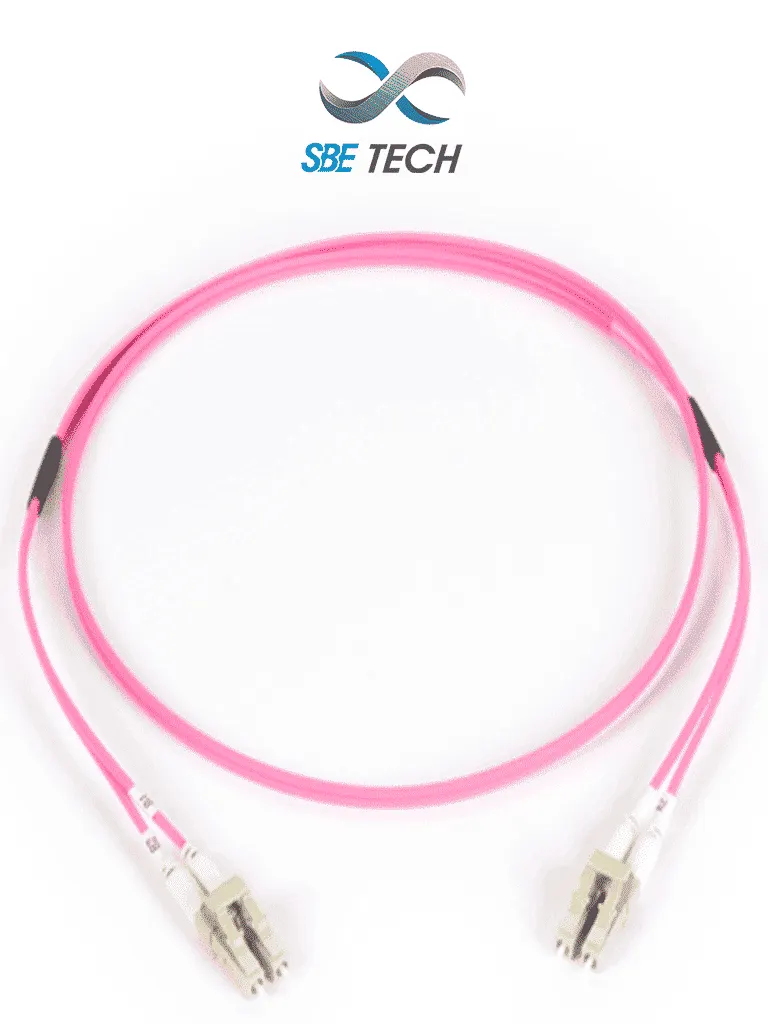 Jumper de fibra óptica SBE TECH SBE-JUMLC-LC-3M50 dúplex OM4 de 3 m