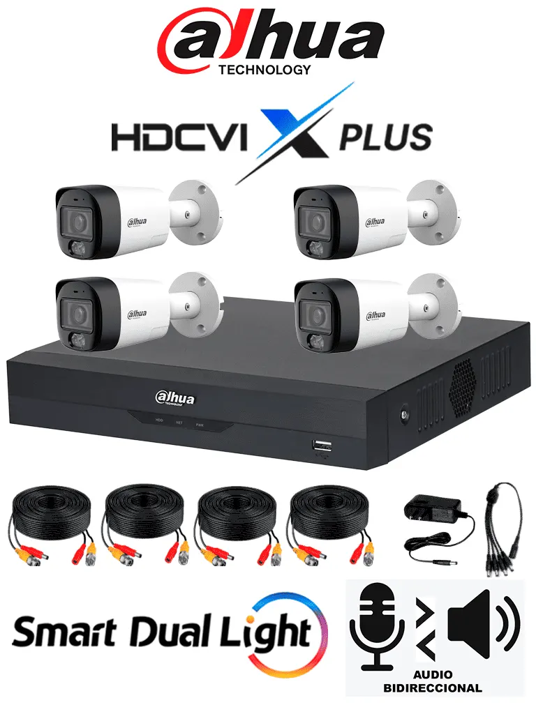 Kit de videovigilancia Dahua DH-KIT/XVR5104HS con 4 cámaras 5 MP